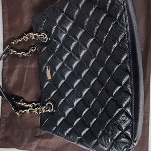 Kate Spade Black Quilted Leather Glitter Handbag